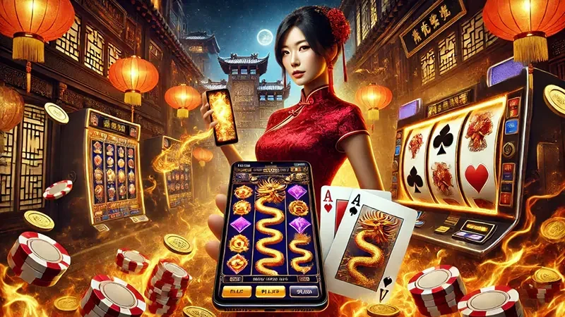 Antarmuka video slot dengan tema visual dan simbol khusus
